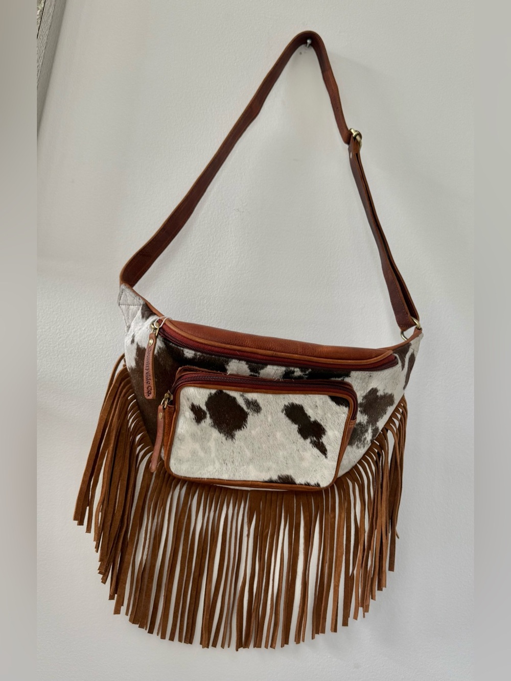 NWT Countryside Co. Addy Cowhide Fringe Sling Bag Festival Fanny Pack👛✨